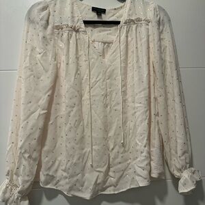 Current air  Cream Blouse with Gold Accents